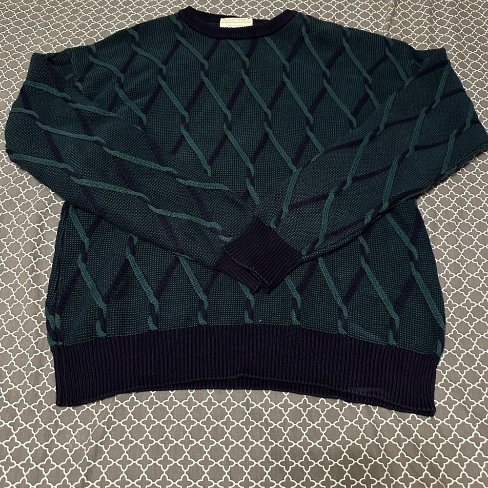 Vintage Lord Jeff 100% Fine Cotton Knit Sweater Made In USA Size XL